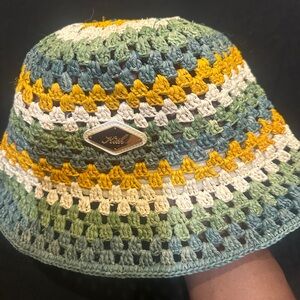 Kith Multicolor Crochet Bucket Hat – Green Yellow Cream Summer Streetwear